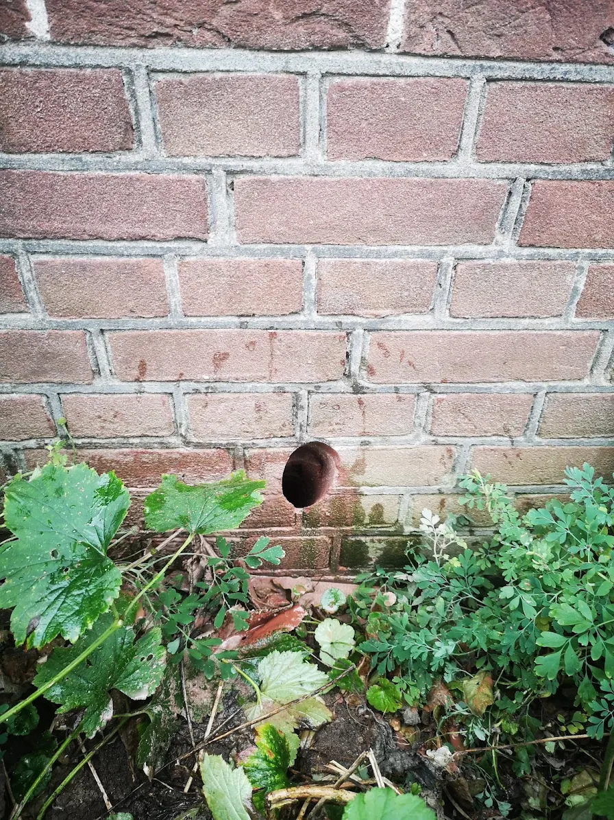 Nieuw boorgat in de gevel