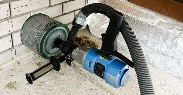 Droog boren in beton zonder water