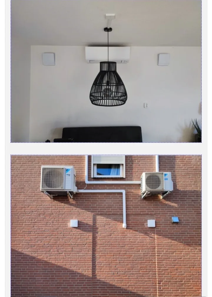 Afwerking van de WTW-installatie uit het oorspronkelijke projectverslag.